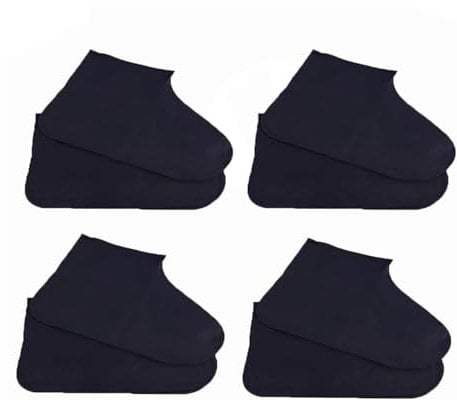 Wxinsheng Anti Rutsch Regenschutz Schuhe,4 Paare Gummiüberzieher Schuhe,Verdickter Schuhüberzieher Wasserdicht,Regenüberschuhe für Outdoor Regen Schneetag Schlammige Straßen 34-48