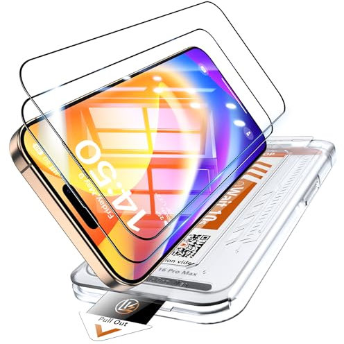 LK Schutzfolie für iPhone 17 Pro Max/iPhone 16 Pro Max für Panzerglas [Full Screen] Auto-Installation Schutzglas Stoßfest Kratzfest Anti-Fingerabdruck Glas, Anti-Öl Anti-Bläschen, 2 Stück Displayfolie