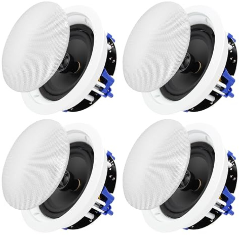 STUDIOFINIX 6.5 Inch Ceiling Speakers 2 Way Flush Mount Passive for Home Theater, Living Room, Office,Kichten,Study Room,Basement,Covered Patio and Flush Mount(4 Speakers)