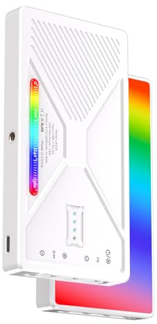 Plyisty RGB Fill Leichte, Tragbare LED -Kamera -Leuchte 225 LED -Perlen Volle Farbe, CRI 95+ 4000mAh Wiederaufladbare Fotografie Füllhelle, Kalte Schuhhalterung