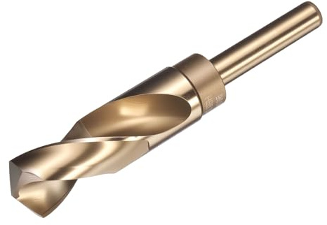 QUARKZMAN 26mm Bohrer 1/2 Reduzierter Schaft M2 Schnellarbeitsstahl 135° | 1Stk, 3-Flach, Twist Gold Finish, Bohrer Für Harte Metalle Edelstahl