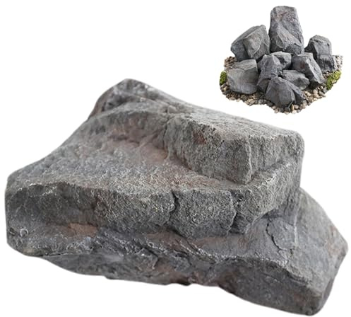 Ameble Rocks Roca de Paisaje Artificial Realista, Roca sintética Decorativa de PU Liviana para jardín, Patio, césped y Cubierta de paisajismo Interior y Exterior (no Hueca) Estilo 1