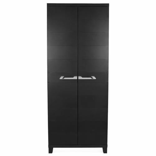 Ondis24 Kunststoffschrank Prime Beistellschrank mit 3 Böden verstellbar 15 kg Schwarz Abschließbar Mehrzweckschrank für Haushalt, Keller & Abstellraum (Schloss Nicht enthalten) (172cm)