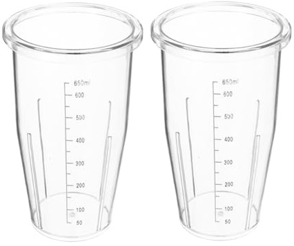 Garneck 2 Vasos de Repuesto Transparentes para Licuadora de Plástico 650 Ml con Marcas de Medición, Vasos Agitadores Automáticos para Batidos, Jugos y Proteínas, Accesorio Compatible