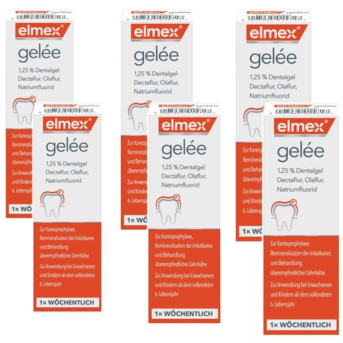 Multipack Set mit Fluorid Zahngel [6x25g] elmex gelee – Intensiver Kariesschutz & Zahnschmelz-Stärkung
