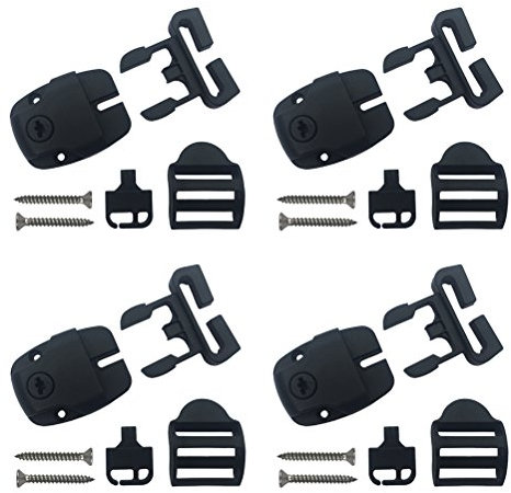 4 Set Spa Hot Tub Cover Broken Latch Repair Kit have Slot - Replace Latches Clip Lock with Keys and Hardwares