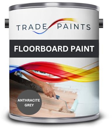 Trade Paints Floorboard Paint For Wooden Floors - Attractive Satin Finish (5 Litre, Anthracite Grey Ral 7016)