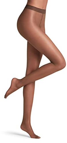 FALKE Damen Strumpfhose Seidenglatt 15 DEN W TI Transparent einfarbig 1 Stück, Braun (Coffee 5309), XL