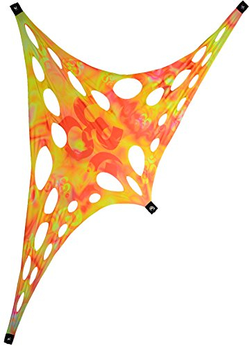 PSYWORK Schwarzlicht Segel Spandex | Goa Holes Om Sunrise | 1,2 x 2,5m | UV-aktiv | leuchtend | Wandtuch Wandbehang Stoff Neon Deko Party Tuch Tapestry Poster Psy