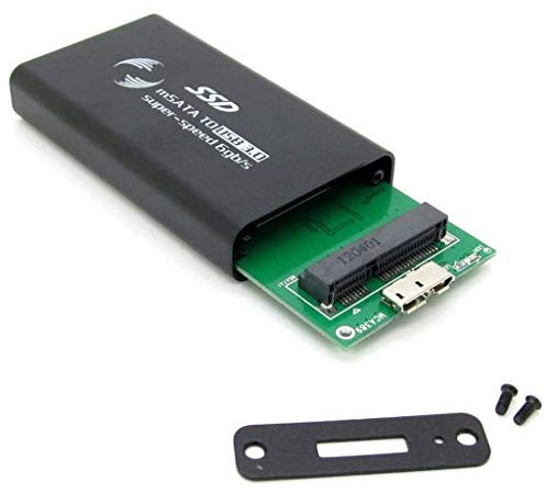 Pxyelec MSATA to USB 3.0 External Hard Drive Enclosure with USB 3.0 Cable Black