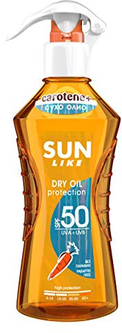 Sunlike Huile sèche bronzant carotte vitamine E 200ml SPF 50 Vaporisateur