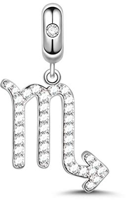 GNOCE Sternzeichen Charms Constellation Charms Anhänger Sterling Silber Sternzeichen Dangle Charms mit Zirkonia fit für Armband/Halskette Frauen Mädchen (Skorpion)