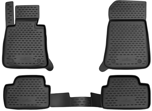 WALSER XTR Gummi Fussmatten Auto für BMW 3 (E90) 2004-2012, 100% passgenaue Auto Fußmatten, robuste Universal Fußmatte Auto, Gummimatten Auto, Auto Fussmatten Gummi, Auto Gummimatten