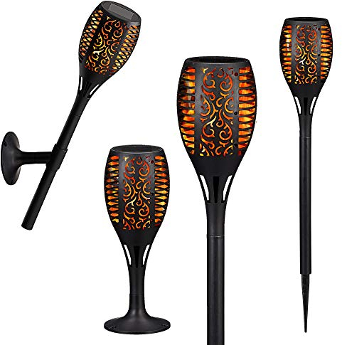 Torche solaire LED vacillante d'environ 58 cm - Fixation murale