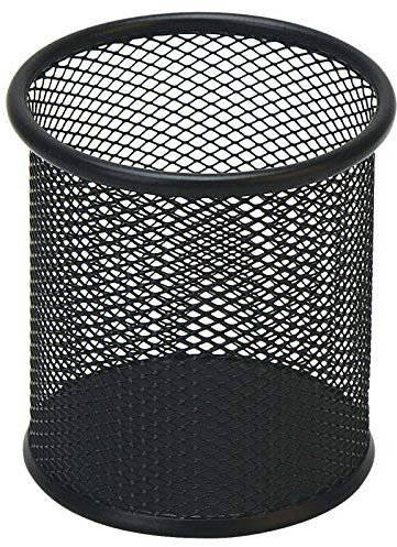 HSYMQ Black Pen Holder Cup for Desk, Pencil Cup Holder, Black Wire Mesh Pen Cup for Desk Office Pen Organizer