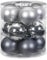 MAGIC Weihnachtskugeln Glas 8cm 12 STK. Christbaumkugeln Farbe: Hazy Grey - grau
