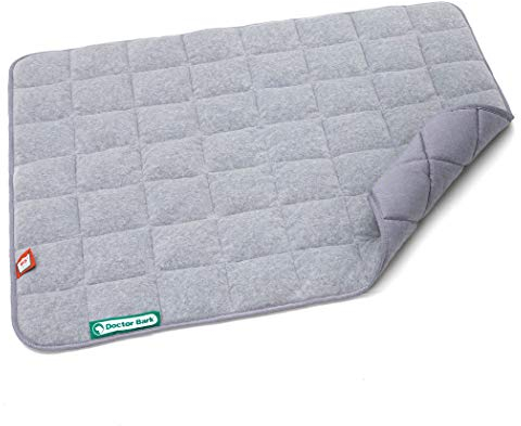 Doctor Bark Hundedecke Fleece Wendedecke - Flauschige, robuste Hundematte für größere Hunde. waschbar bis 95°C - hochwertige Indoor/Outdoor Liegedecke (L - 100x80 cm, Hellgrau/Hellgrau)