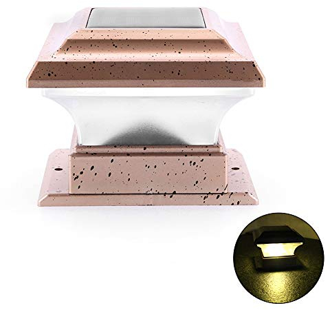 Surakey Solar Pfostenkappen Leuchte,2 Stück Pfosten-Lichter Außenbereich LED Solarpfosten Zaunpfosten Lampe, IP44 Wasserdicht Solar Säulenlampe Landschaft Lampe für Hausgarten Wand Zaun Beleuchtung
