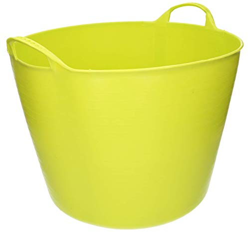 KOTARBAU® Auge en Caoutchouc Élastique 42L Seau Vert Fluo avec Poignées de Transport Panier de Jardin Universel et Flexible