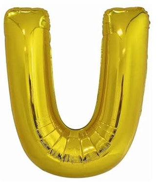 Amscan 9909596 9909596-Gold Buchstabe U SuperShape Folienballon-44, gold