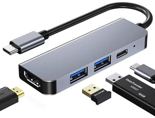 4 IN 1 Type C Hub Multifunctional USB Dock HDMI 4K/30hz PD3.0 Fast Charge 87W Adapter Office School Home Travel