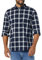 Amazon Essentials Men's Long-Sleeved Slim-Fit Stretch Poplin Shirt, Navy White Buffalo Plaid, XXL