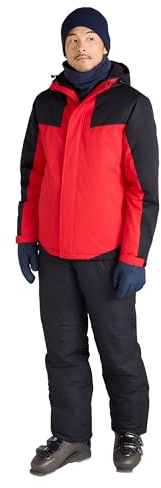 Mountain Warehouse Mens Ski Jacket and Pant Set - Breathable, Thermal Tested -30°C Snowskirt, Microfibre insulation - Best for Autumn Winter, Sports, Walking & Outdoors Red (01) S