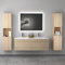 AICA sanitaire Ensemble de Meuble de Salle de Bain chêne Clair 120cm+Vasque+Miroir+Colonne Meuble Salle de Bain-Armoire de Rangement-Meubles-lavabos