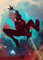 Displate Offiziell Marvel Spiderman MetallPoster Magnetische Befestigung Inklusive Lizenziert Bilder Hochwertiges Poster Miles Morales Game - Hero Poster 45 cm x 32 cm