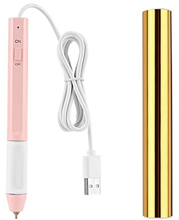 Set di penne a caldo Roon e caldo riscaldate a caldo, penna a caldo USB per scrapbookingrotolo di pellicola calda per biglietti artigianato, scrapbooking disegno (rosa 0,2 cm)