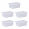 TENLITE 𝐒𝐞𝐭 𝐎𝐟 𝟓 - Transparent Plastic 17 Litre Storage Box with Clear Lid | Crystal Clear Storage Container Under-Bed Organiser Box - Made In UK