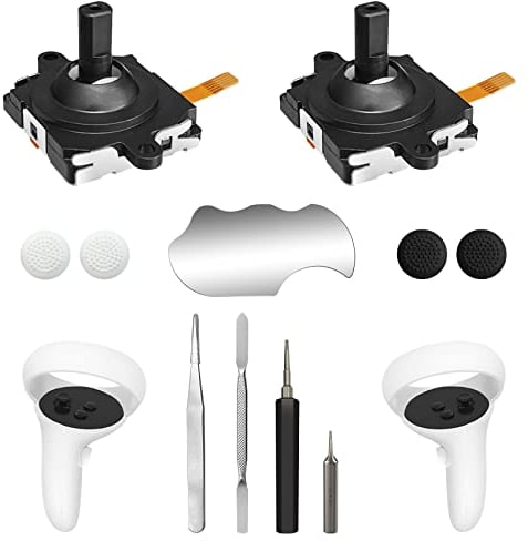 OLCLSS Joystick Replacement Kit for Oculus Quest 2, Includes 2 Joysticks, Tools for Easy Controller Repair