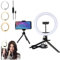 Ailgely Anneau lumineux avec trépied haut, anneau lumineux LED avec trépied, lumière selfie, 10 niveaux de luminosité réglables, éclairage rotatif à 360 ° pour la photographie vidéo