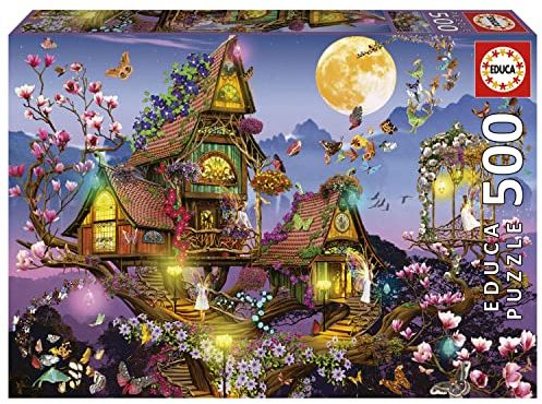 Educa - Puzzle 500 Teile für Erwachsene | Elfenhaus, 500 Teile Puzzle für Erwachsene und Kinder ab 11 Jahren, Fantasy, Märchen, Feen (19554)