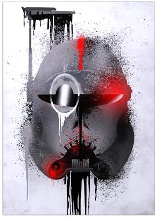 Displate Star Wars Metallposter Star Wars Poster Star Wars Geschenk Star Wars Deko Star Wars Plakatte Star Wars - Helmets Graffiti - CrossHair Graffitti Helmet Poster 32x45cm