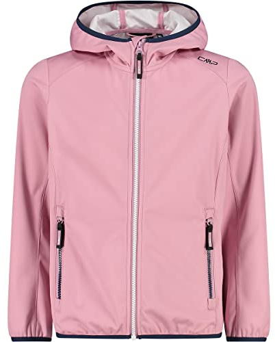 CMP Unisex Kinder Leichte Softshelljacke für Kinder mit Fester Kapuze Jacke Kokon-Mantel, Erröten, 164
