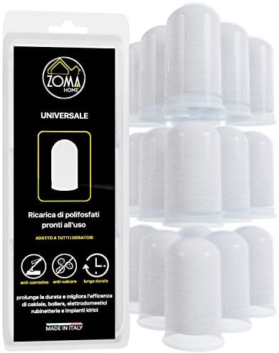 ZOMA HOME - Polyphosphates for Boiler Refill, Anti-Limescale Filter for Long-Lasting Concentrated Boiler, Protects Boilers and Household Appliances, Universal Size (18 Refills)