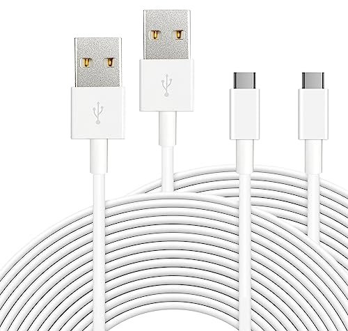 [2 Pack] 5M USB Cable Type-C to A Extension Cord for Charging and Data Sync - Compatible With Cameras, Phones, Nintendo Switch and More Devices