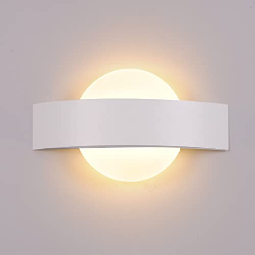 AIRTWESD Moderno Lámparas de cabecera 6W LED Lámpara de pared Material acrílico Metal lámpara de lectura Aplique 3000K Blanco cálido