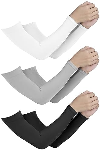 Yasdyri Arm Sleeves for Women and Men UV Sun Protection Arm Sleeves Summer Outdoor Sunblock Cooling Arm Sleeve for Cycling, Driving, Outdoor Sports, Golf, Hiking, Fishing 3 Pairs (Thumbhole)