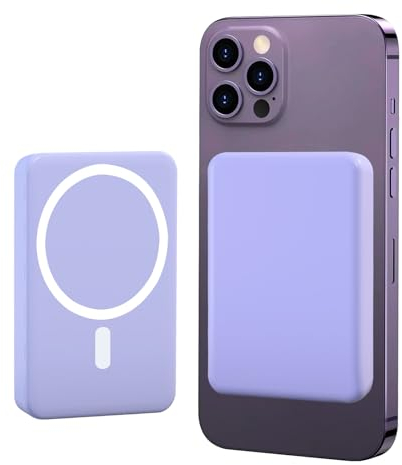 LUCKYDUO Power Bank Wireless Magnetico da 5000 mAh, Compatibile con Mag-Safe e Ricarica Rapida USB-C PD da 20 W, Caricabatterie Portatile Magnetico per iPhone 16/15/14/13/12