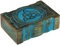 Craft&Style Deko Schatulle Kästchen Box Schachtel Kiste Dose aus Holz mit Deckel | keltischer Knoten türkis | L x B x H: 15 x 23 x 8 cm
