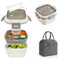 iftnotea Salad Lunch Containers for Adults with Portable Bag,60oz/1.7L Large Plastic Salad Bowls for Lunch, BPA-Free, 4-Compartment Tray & a Sauce Cup, Lid with Dual-Latches