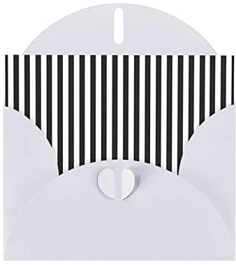 BROLEO Weihnachtskarten mit weißen schwarzen und weißen Streifen, Perlglanzpapier, geeignet als Einladungskarten für Weihnachtsfeiern