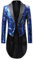 Duohropke Herren Frack Kostüm Gothic Jacke Frack Mantel Smokingjacke Glitzer Pailletten Sakko für Praty Anschlussball Langarm Jacke Smoking Kostüm Frack Blazer Freizeit Anzugjacke Praty
