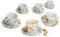 MamboCat Variant Blümchen Lot de 6 tasses à café avec soucoupes pour 6 personnes - En porcelaine colorée pour le petit déjeuner et le café - 6 tasses à thé de 200 ml et soucoupes - Vaisselle pour la