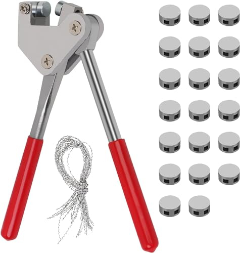 Plombenzange Set, Dichtungszangen Kit mit 20 Plomben (10 mm), Plombendraht (170mm) Kann zum Plombieren von Stromzählern Blei Durchmesser