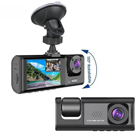 PUSOKEI Auto-Dashcam Vorne und Hinten, 1080P-Loop-, Nachtsichtfunktion, 170°-Weitwinkel-Dashcam, 2,4-G-WLAN-APP-Steuerung, Auto-Recorder für Autos, LKWs, SUVs