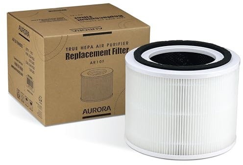 Aurora AR10F Luftreiniger Ersatzfilter, kompatibel mit Aurora AR100W, H13 True-HEPA-Filter mit 3-in-1-Filter, 1 Packung, Weiß