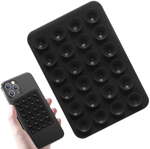 1/2 Pièces Support De Téléphone À Ventouse en Silicone, 3x2 Pouces Support À Ventouse Double Face, Support Poignée À Ventouse Carrée De 24 Pièces | Collante, pour Miroir De, Voiture, Selfies